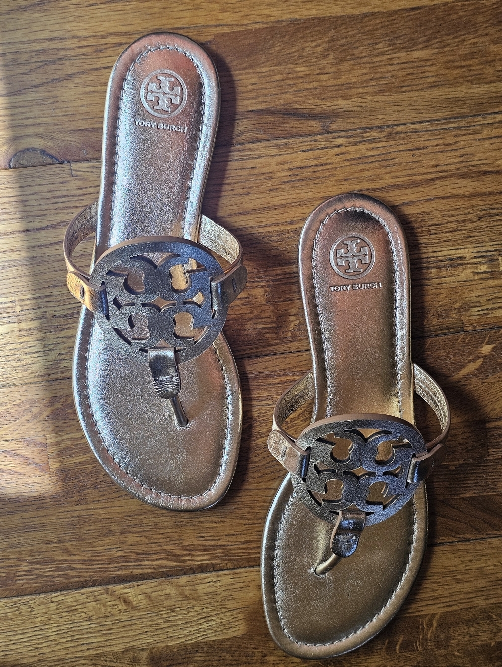 NWOB RARE Tory Burch Rose Gold Miller Sandals Size 9
